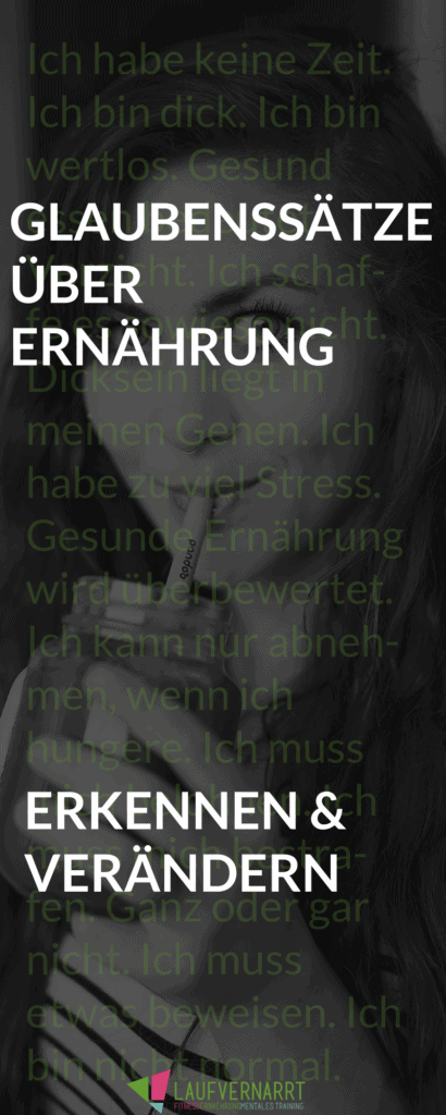 Kennst du deine Glaubenssätze über Ernährung und über deinen Umgang mit dir selbst? Vielleicht hast du schon ein paar mal versucht, deine Ernährung umzustellen oder eine Diät zu machen, aber "das klappt sowieso nicht". Hier findest du Hilfe, wie du deine Glaubenssätze erkennst und veränderst!