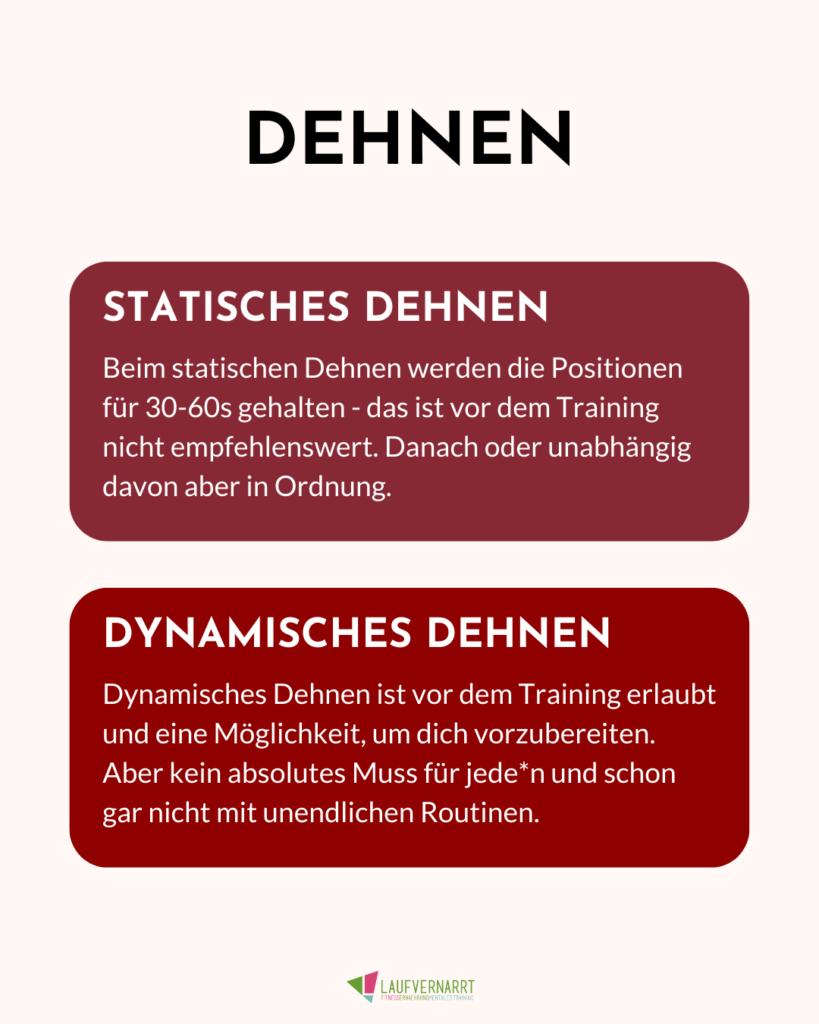 Statisches Dehnen und Dynamisches Dehnen - Überblick